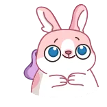 😅 conejo, lindo, animal, rosa, dibujos animados, feliz telegram sticker