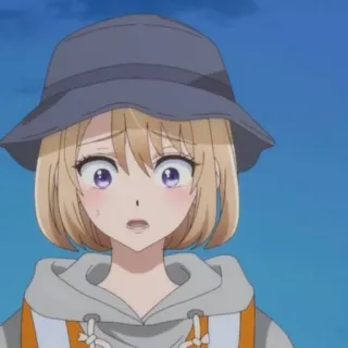 💛 animé, fille, choquée, surprise, fille animé telegram sticker