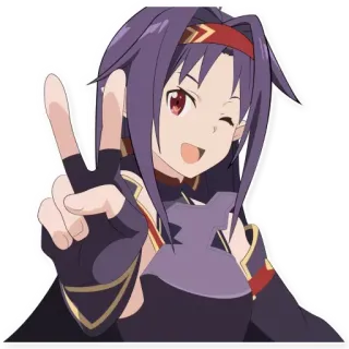 ✌️ Yuuki Konno Sword Art Online 애니메이션, 유우키, 콘노, 검, 아트, 온라인 telegram sticker