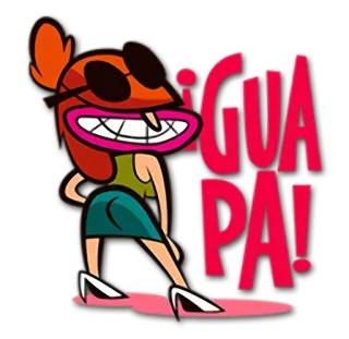 😉 ¡GUAPA! 卡通, 女性, 风格, 性感, 西班牙语, 动画 telegram sticker