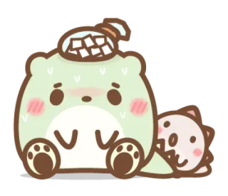 ☺ kawaii, fofo, maneiro, urso, bolsa de gelo, animal, adesivo telegram sticker