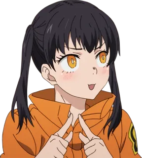 😺 Maki Oze Fire Force アニメ, キャラクター, 茉希尾瀬, 炎炎ノ消防隊, ステッカー telegram sticker