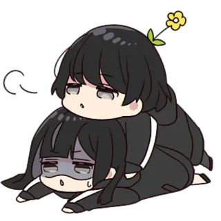 🤗 mignon, chibi, animé, triste, dessin animé whatsapp sticker