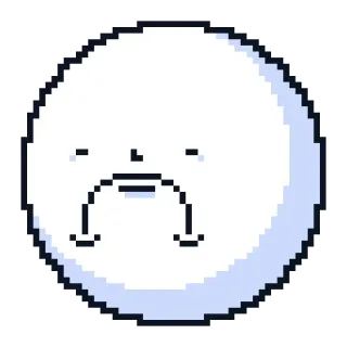 😞 pixel art, face, sad, character, blob telegram sticker