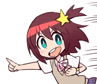 🏃‍♀️ anime, pointing, schoolgirl, cute, energetic whatsapp sticker