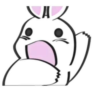 😱 lapin, mignon, animal, dessin animé, blanc, kawaii whatsapp sticker