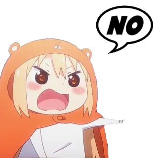 👎 NO Anime, Dibujo animado, No, Enojado, Expresión, Negación, Prohibición telegram sticker