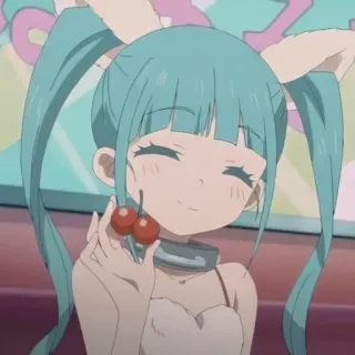 😊 anime, girl, bunny, cherries, cute telegram sticker