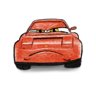 😡 auto rossa, arrabbiato, cartone animato, automobile, veicolo telegram sticker