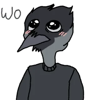 😳 WO uccello, personaggio, cartone animato, carino, arte digitale, semplice telegram sticker