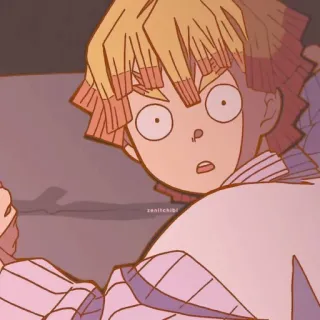 😳 Zenitsu Agatsuma Demon Slayer Anime, Demon Slayer, Zenitsu, Personnage, Choqué, Expression telegram sticker