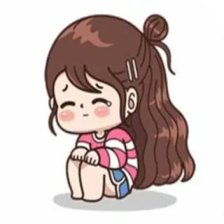 ☹️ การ์ตูน, ผู้หญิง, เศร้า, ร้องไห้, อนิเมะ, น่ารัก, สติกเกอร์ telegram sticker