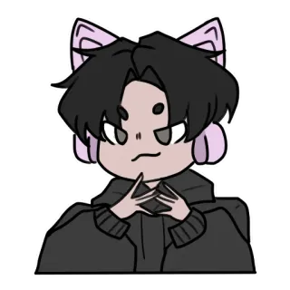 ❤️ Anime, Dibujos animados, Personaje, Orejas de gato, Persona, Kawaii whatsapp sticker