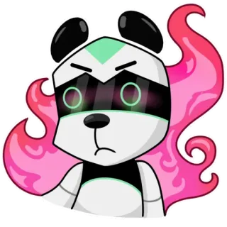 🔥 Panda, Robot, Anime, Cyborg, Różowy, Zielony, Biały, Czarny telegram sticker