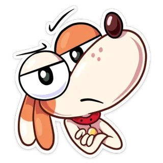 😕 cane, cartone animato, divertente, animale, animale domestico, illustrazione telegram sticker