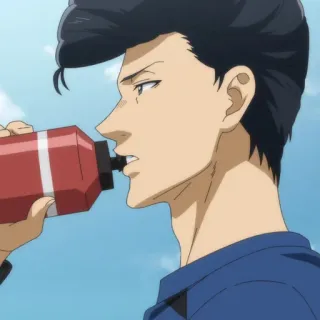 🙂 Anime, Charakter, Trinken, Männlich, Illustration telegram sticker