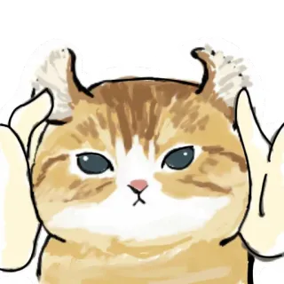 😡 gato, animal, pegatina, dibujo animado, lindo, naranja whatsapp sticker