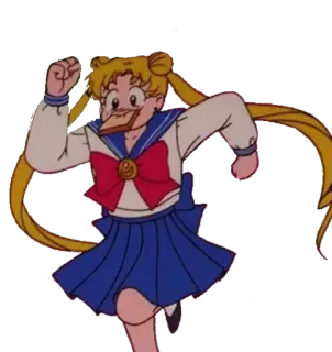 🏃‍♀️ Sailor Moon อนิเมะ, การ์ตูน, วิ่ง, เซเลอร์มูน telegram sticker