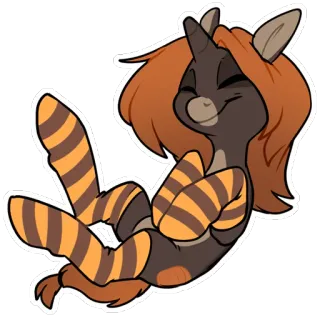 ☺️ Poney, Dessin animé, Animal, Mignon, Fantaisie, Personnage telegram sticker