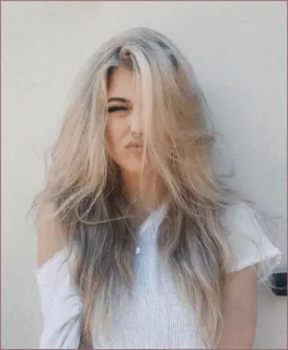 ⚡️ femme, blonde, fille, portrait, cheveux, personne telegram sticker