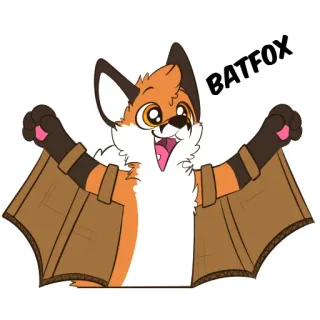 🦇 BATFOX raposa, morcego, animal, desenho animado, híbrido whatsapp sticker