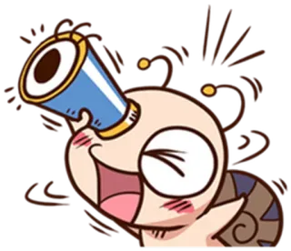 👀 Kartun, Lucu, Siput, Senang, Emoji, Animasi, Kawaii whatsapp sticker
