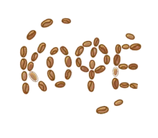 ☕️ KOPI caffè, kopi, chicchi, bevanda, bibita telegram sticker
