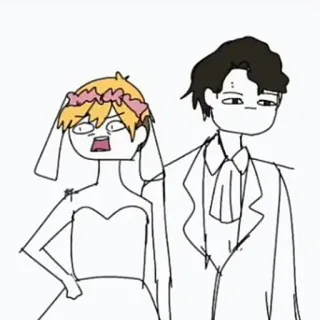 🦈 Cartone animato, Matrimonio, Sposa, Sposo, Matrimonio, Divertente, Carino telegram sticker