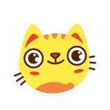 😜 kat, schattig, dier, geel telegram sticker