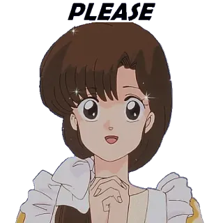 🙏 PLEASE anime, chica, rogando, lindo whatsapp sticker