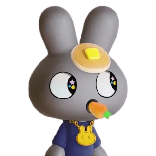 🥕 bunny, rabbit, cartoon, pancake, cute, whimsical, animal telegram sticker