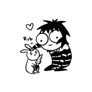🙂 Rub cartoon, rabbit, carrot, heart, petting telegram sticker