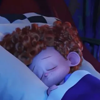 😴 criança, dormindo, cama, desenho animado, noite, sono telegram sticker