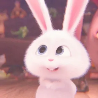🐰 Snowball The Secret Life of Pets conejo, lindo, dibujo animado, mascota, conejito, blanco, animal telegram sticker