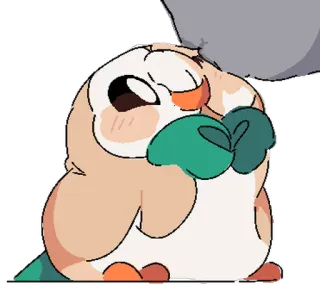 😚 Rowlet Pokemon pokemon, mignon, rowlet, hibou, fanart, autocollant telegram sticker