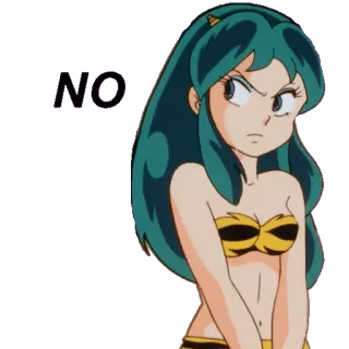 👎 Lum Urusei Yatsura NO anime, manga, lum, urusei yatsura, girl telegram sticker