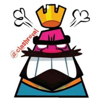 😡 @clashroyal クラッシュ・ロワイヤル, ビデオゲーム, 漫画, 王冠, 怒り, 王 telegram sticker