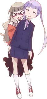 ❤️ Anime, Garotas, Amizade, Fofo, Desenho animado, Uniforme escolar telegram sticker