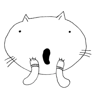 😨 Katze, Cartoon, Tier, Haustier, süß, weiß, geschockt telegram sticker