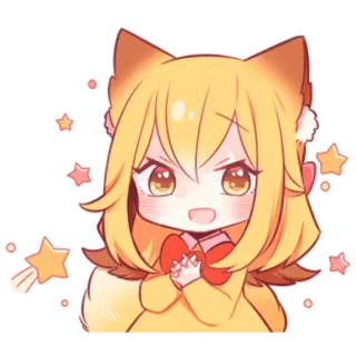 🌌 anime, kawaii, cute, fox, girl, chibi, manga telegram sticker