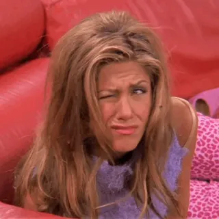 🤨 Rachel Green Friends série tv, clin d'oeil, célébrité, jennifer aniston, rachel, friends, années 90 telegram sticker