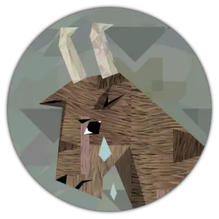 😶 goat, crying, geometric, animal, sad, sticker, illustration, digital art telegram sticker