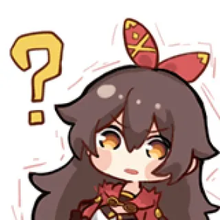 😐 Amber Genshin Impact Anime, Pertanyaan, Genshin Impact, Amber, Imut, Chibi telegram sticker