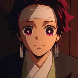 ❤️ Tanjiro Kamado Demon Slayer Anime, Demon Slayer, Tanjiro, Personagem, Sorriso telegram sticker