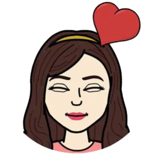 😍 Cartone animato, Donna, Cuore, Amore, Ragazza, Avatar telegram sticker