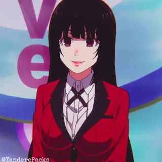 🥢 Yumeko Jabami Kakegurui @YanderePacks anime, woman, gambling, Kakegurui, Yumeko Jabami whatsapp sticker