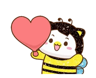 ⭐ Desenho animado, Animal, Coração, Amor, Fofo, Amigável telegram sticker