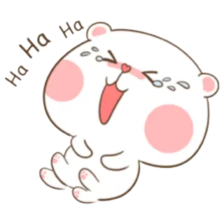 😂 Ha Ha Ha beer, cartoon, schattig, blij, lachend, vrolijk telegram sticker