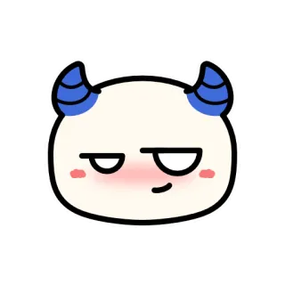 😏 demonio, dibujos animados, lindo, diablo, cuernos, pegatina, emoji telegram sticker