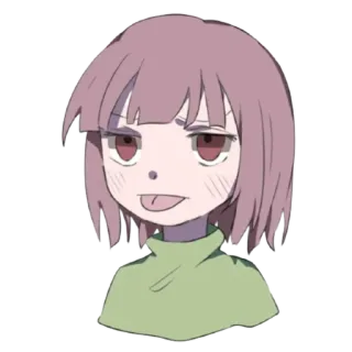 😛 anime, chibi, character, tongue, cute, silly, smug telegram sticker